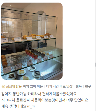 카페 매장 실제 후기